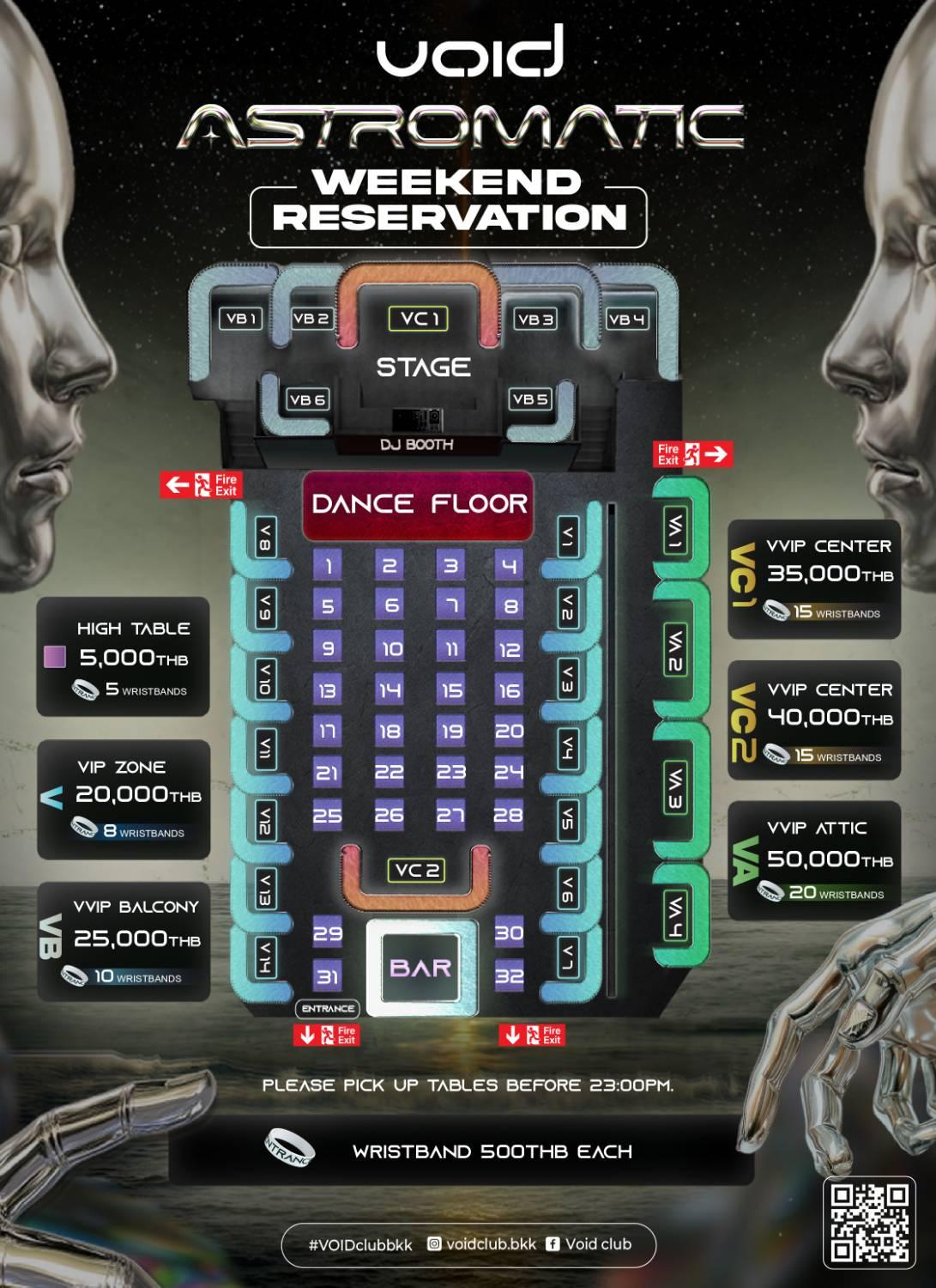 VOID Club Bangkok floor plan - weekend